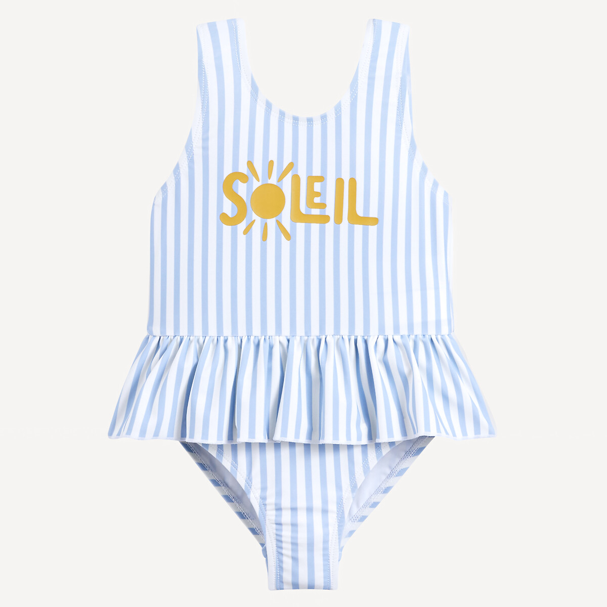 Swimming Costume in 1 Piece Striped 12 Months-5 Years blue striped, LA REDOUTE COLLECTIONS