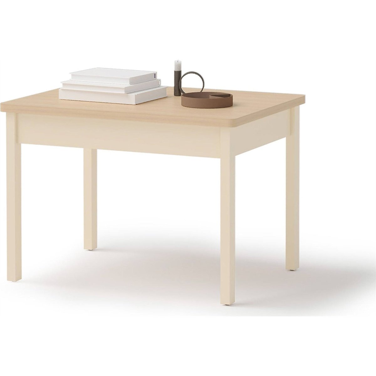 Table enfant bois collection STORY beige sable et chêne blanchi, RECOLLECTION