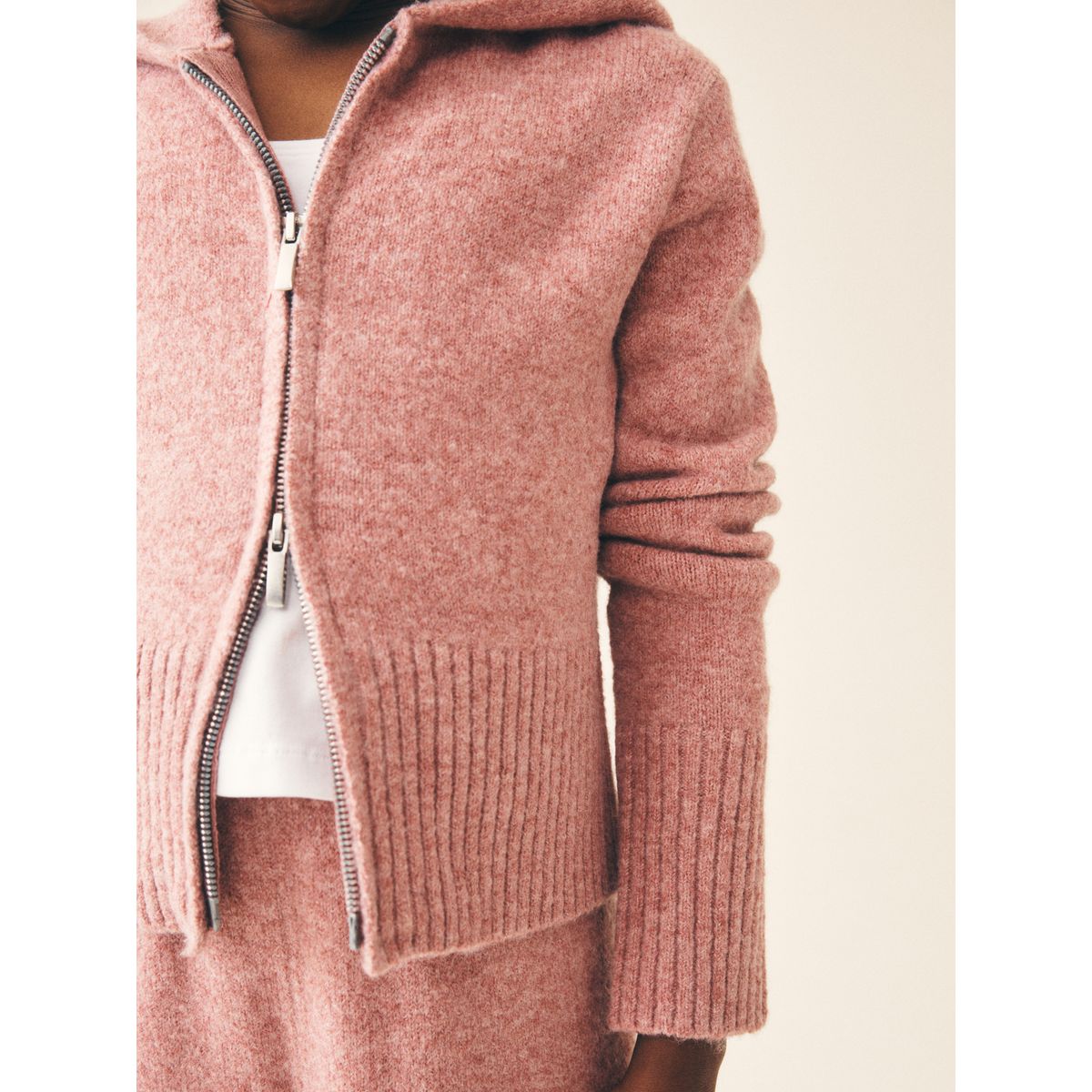 Ensemble sweat capuche maille et pantalon rose, NEXT