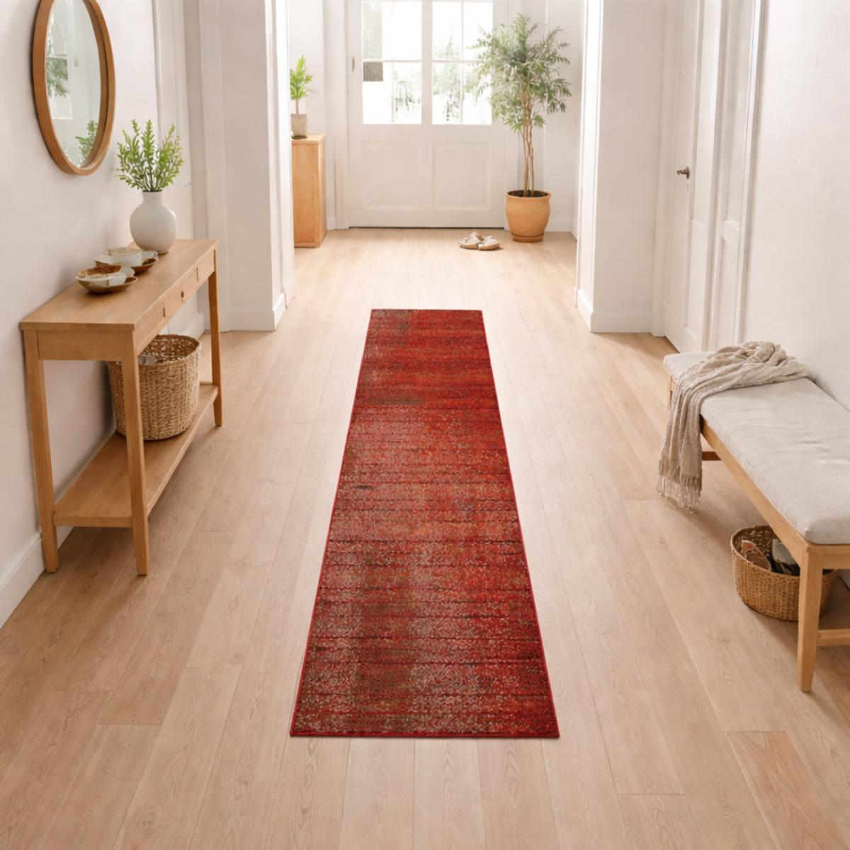 Tapis berbère tissé motif ethnic LYN1 CHILA rouge, UN AMOUR DE TAPIS