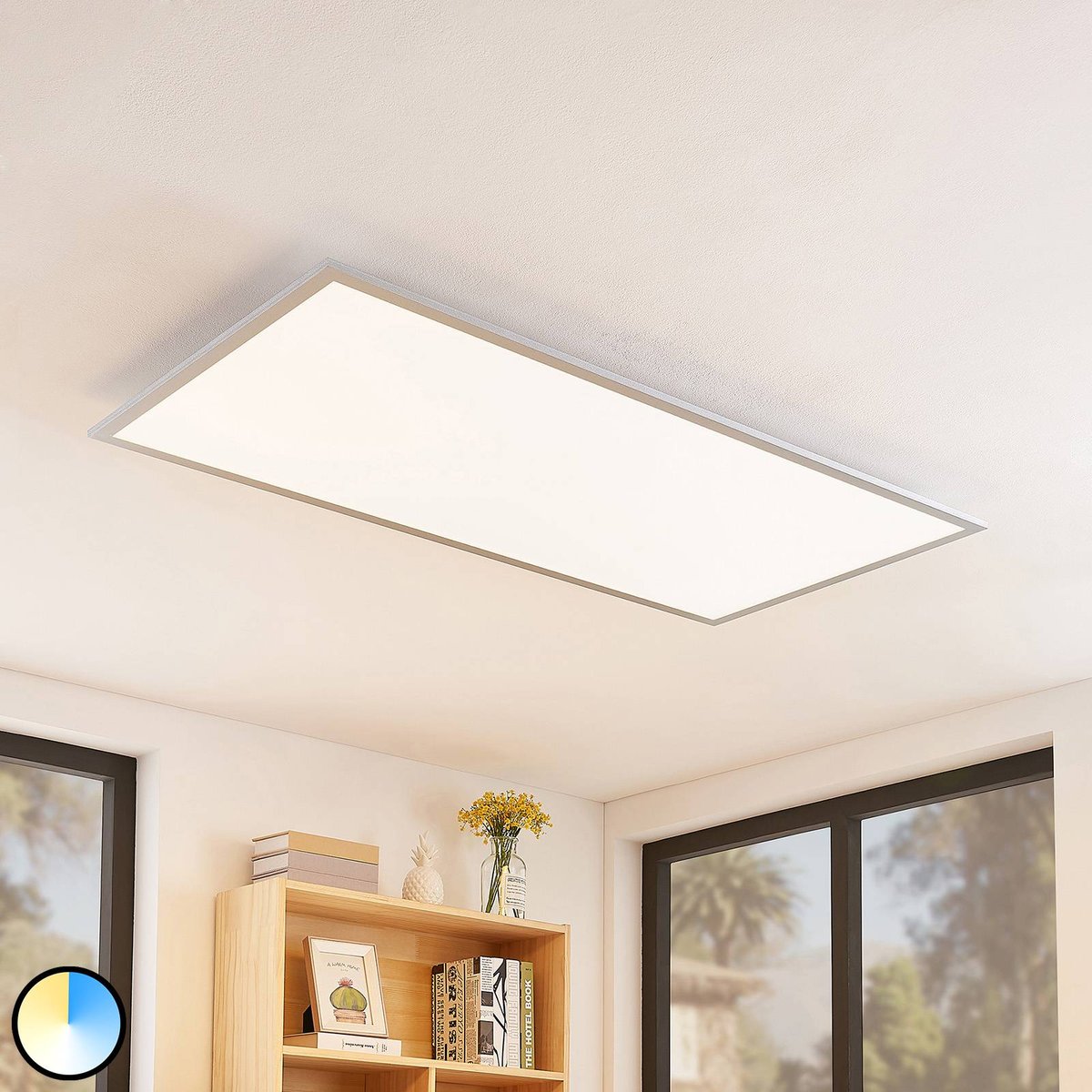 Panneau moderneLED, Zento blanc, argenté, LINDBY