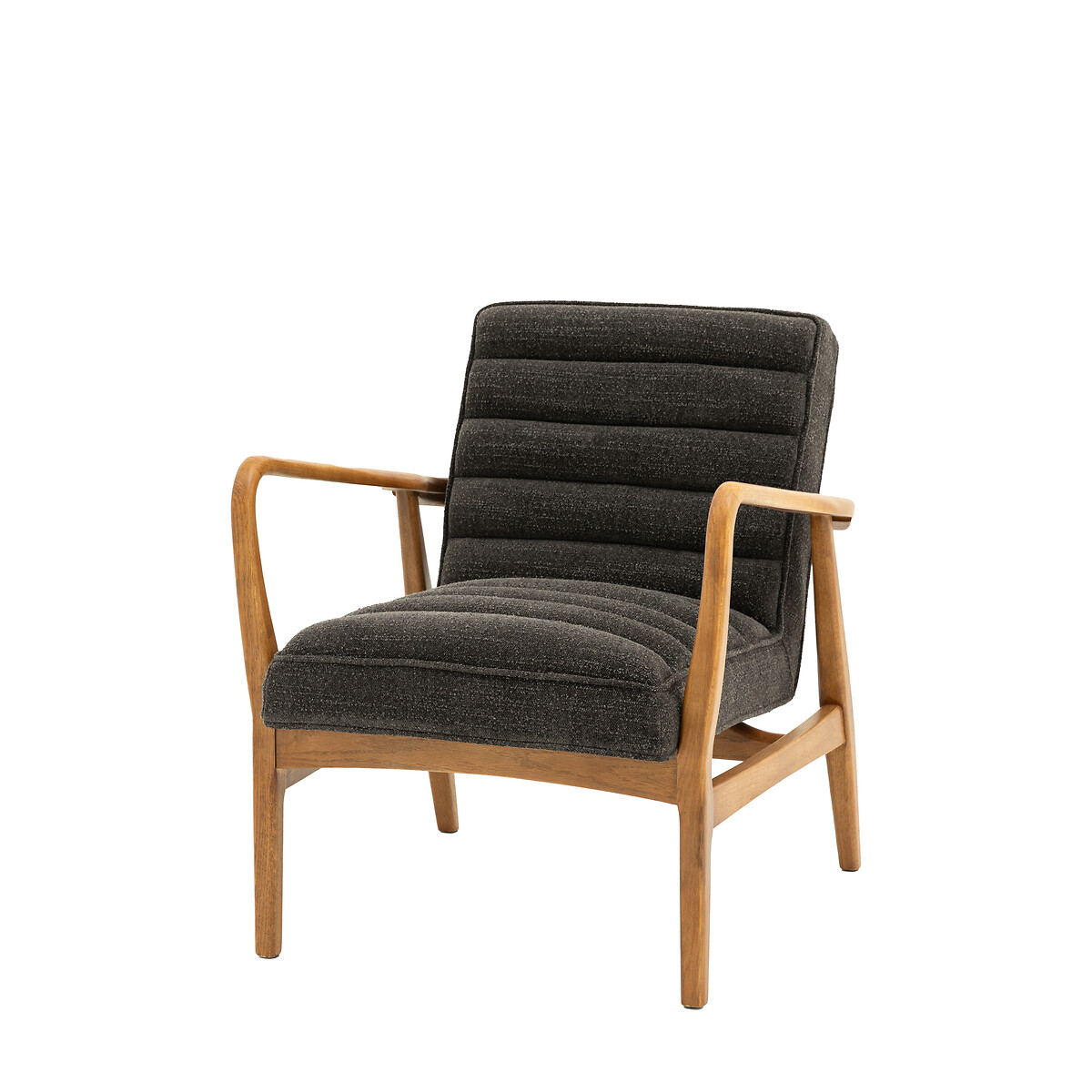 Fairfield Mid-Century Boucle Armchair with Solid Wood Frame charcoal, ÉDITÉ