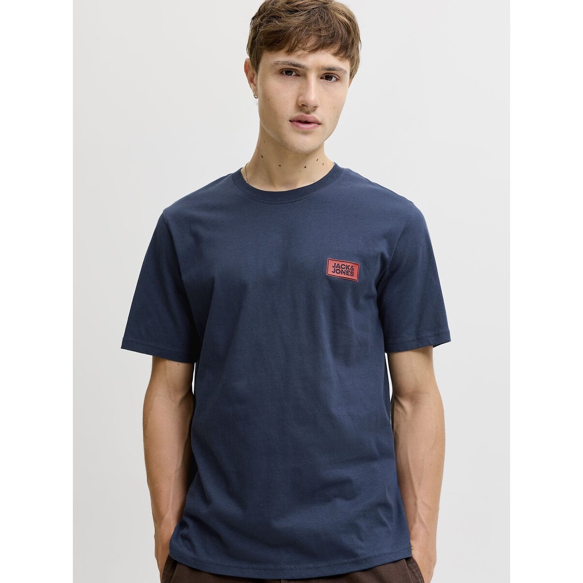 T-shirt manches courtes, col rond, Rush bleu marine, JACK & JONES