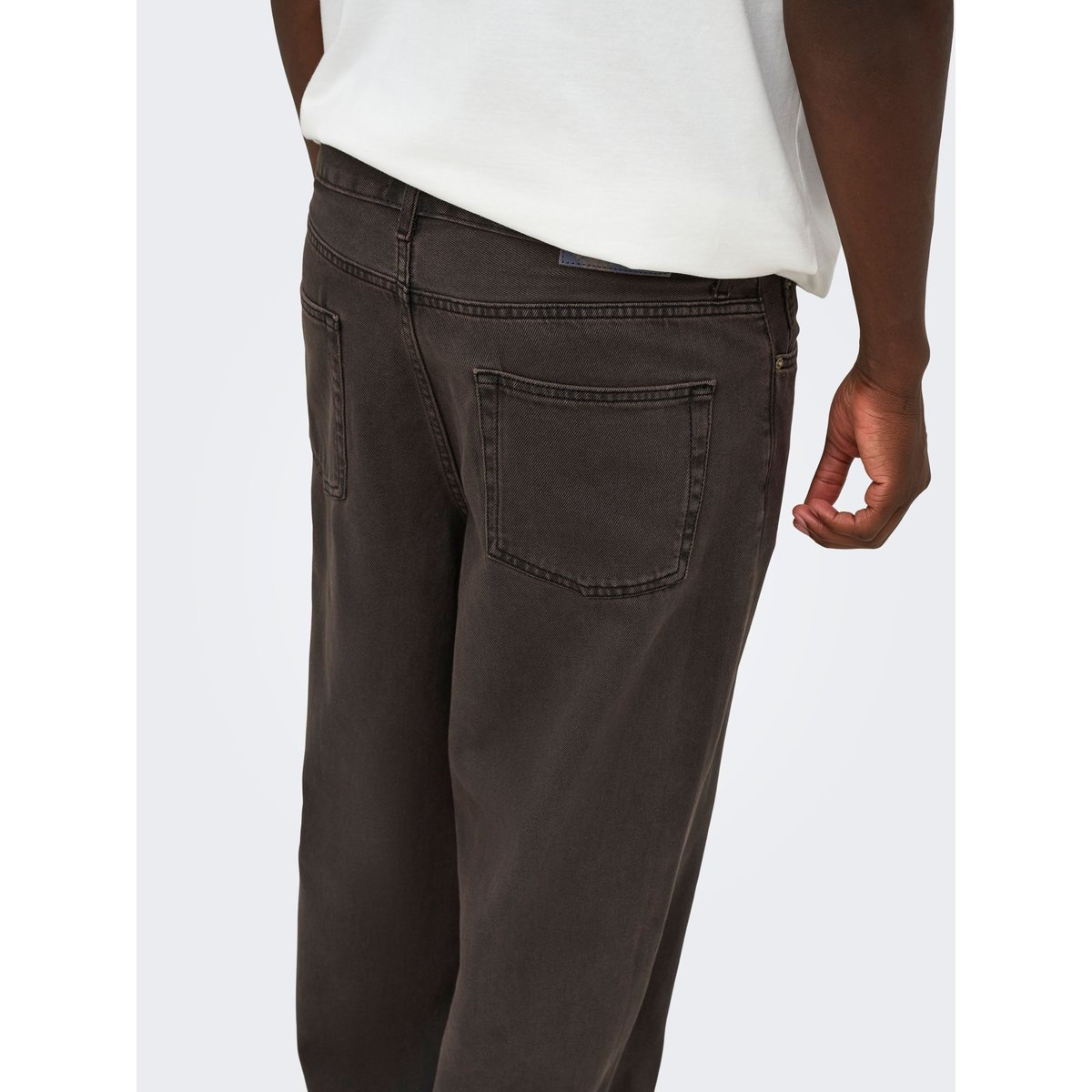 Jean À Jambe Large marron - brown denim 1, ONLY & SONS