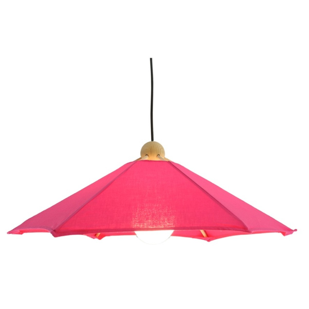 Suspension structure hêtre et toile coton, TOILE & BOIS framboise, GERARD LAMY