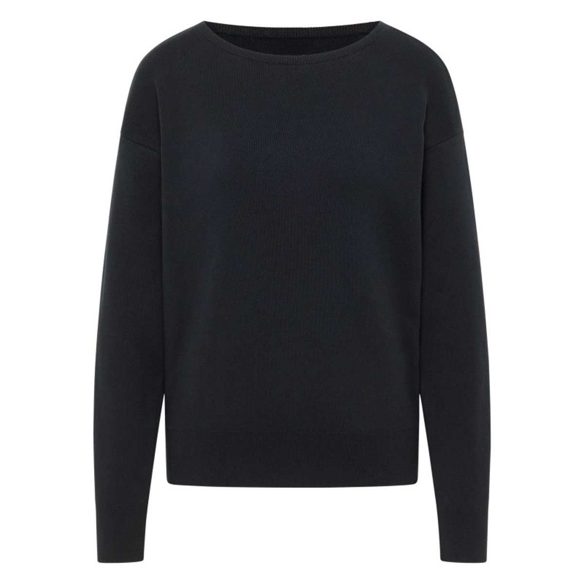 Pull en coton noir uni avec un col rond et des manches longues noir, MUSTANG