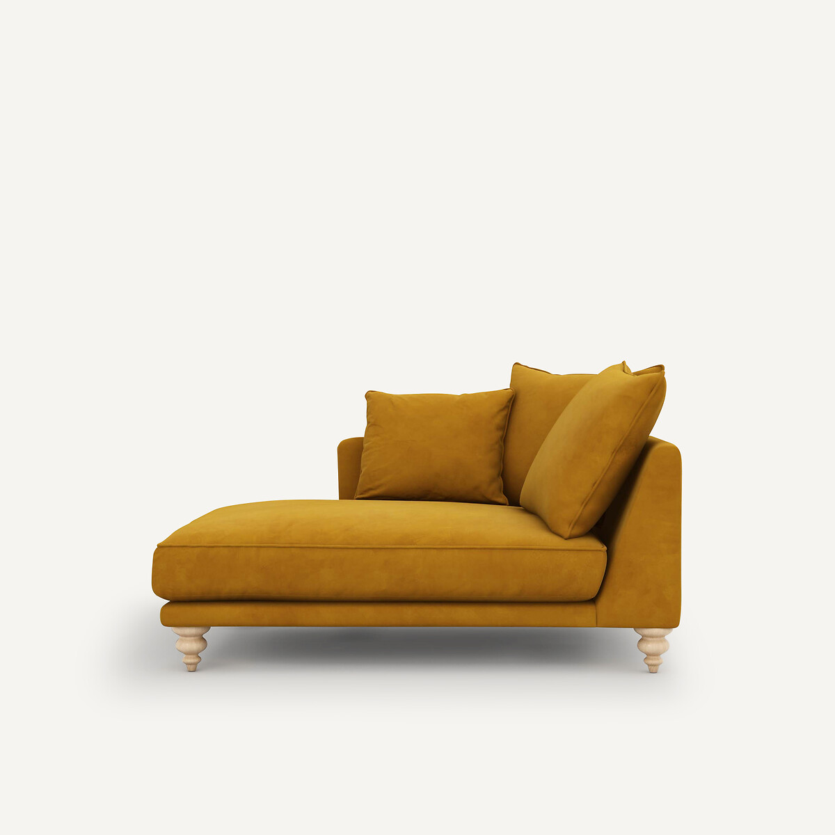 Longchair in fluweel, Lazare mosterd, AM.PM