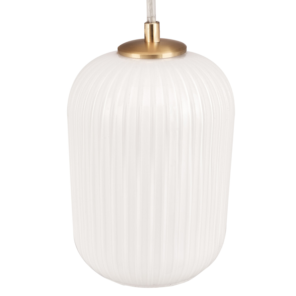 Alexi White Ribbed Glass Pendant Light in Gold gold-coloured, SO'HOME