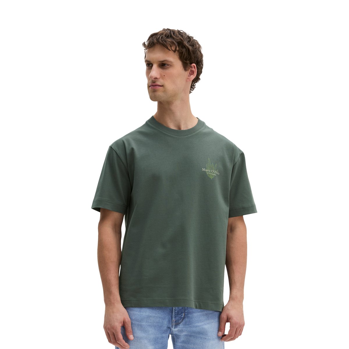 T-shirt loose avec un imprimé marin dans le dos gris foncé, MARC O'POLO