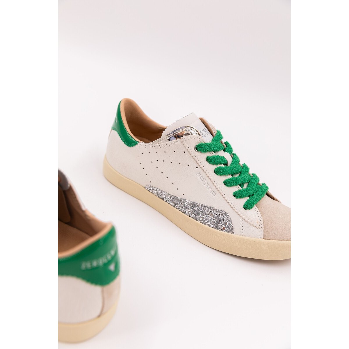 SC06 Leather Trainers white/green, ZERO 105