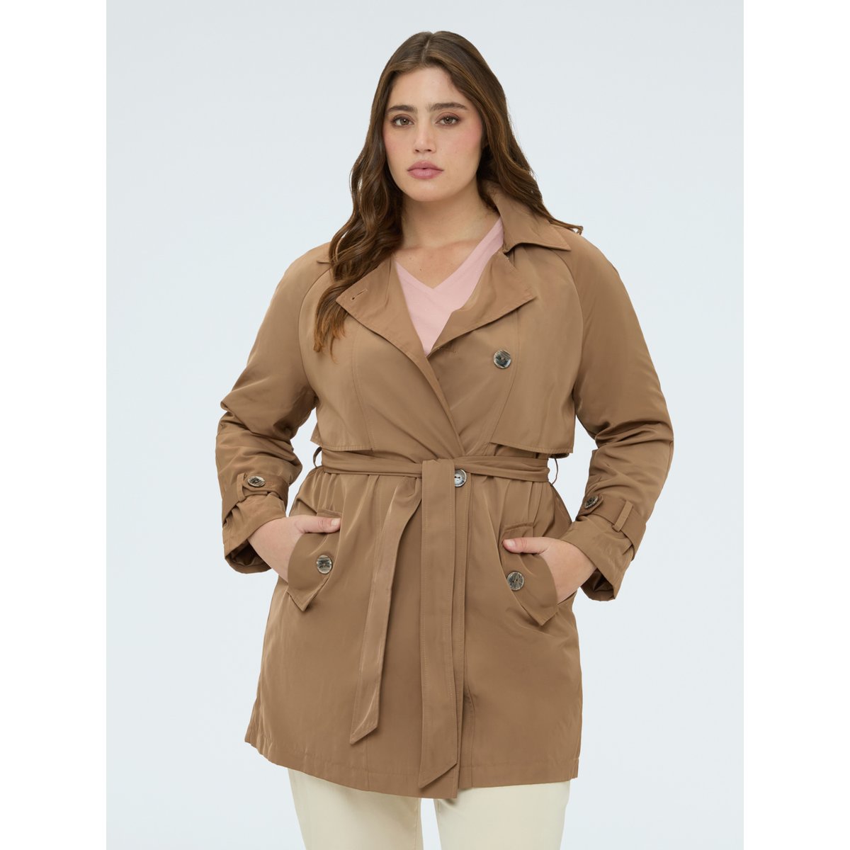 Trench avec ceinture marron, FIORELLA RUBINO