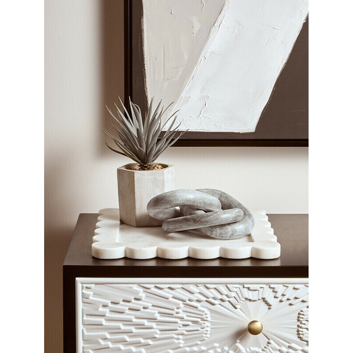 Decor Marble Three Link Chain in Grey grey, FIFTY FIVE SOUTH