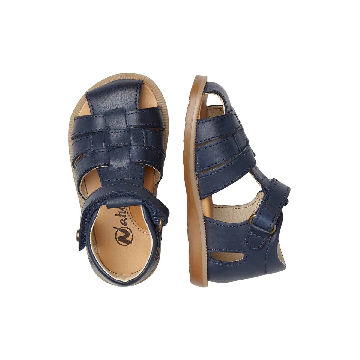 Sandales semi-ouverte en cuir ZAFFIRO marine, NATURINO