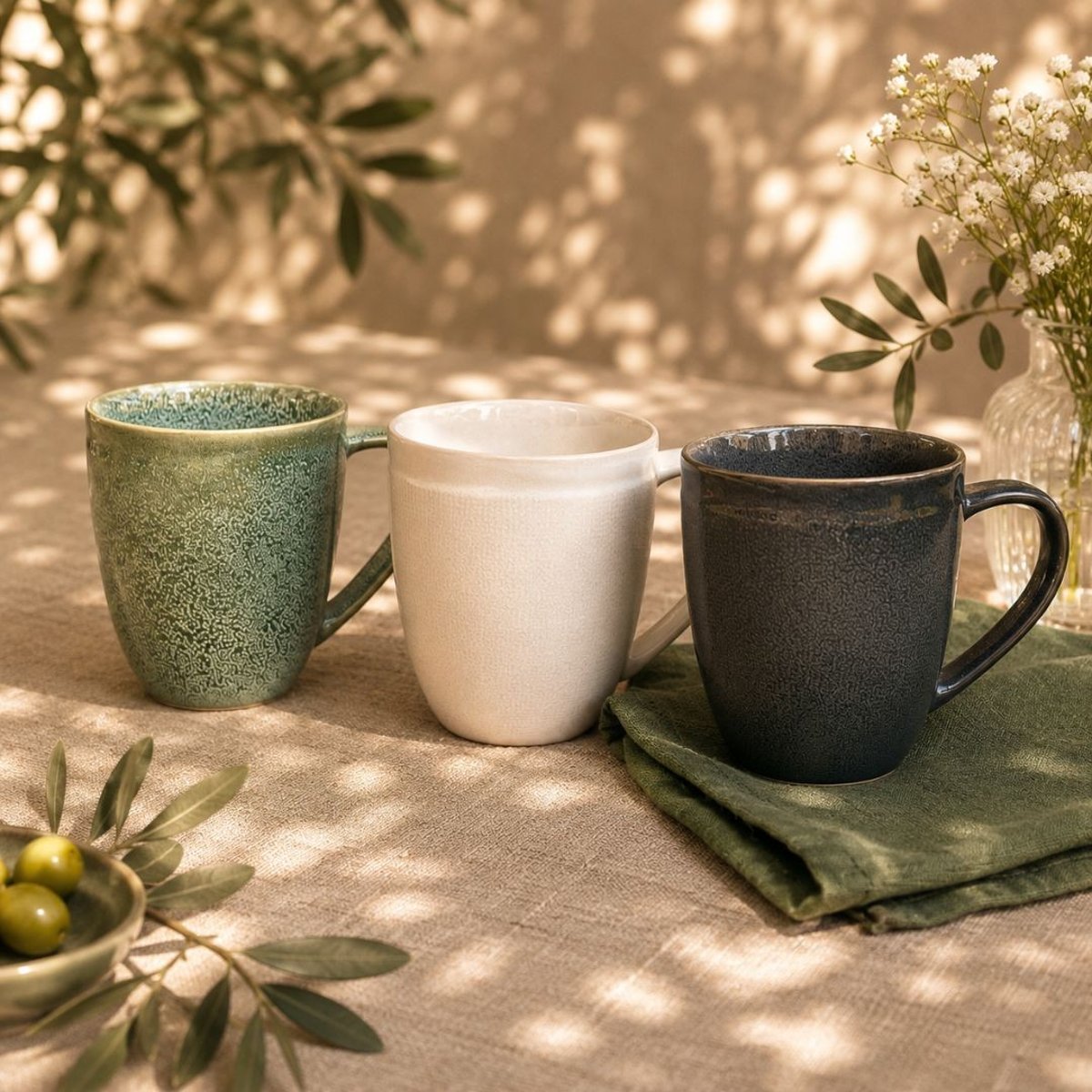 Lot de 6 mugs, MILA vert, ARTIME