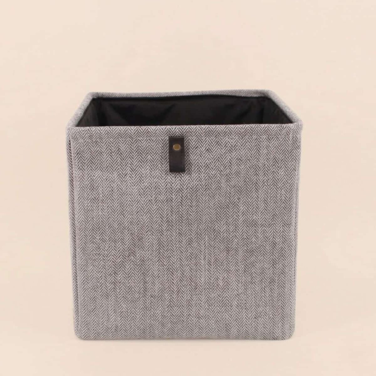 Cube de rangement à chevrons gris 31x31x31cm gris, ORNAMI