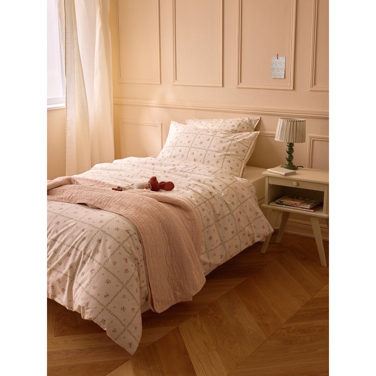 Housse de couette percale de coton "Léopoldine" imprimérime multico, CYRILLUS
