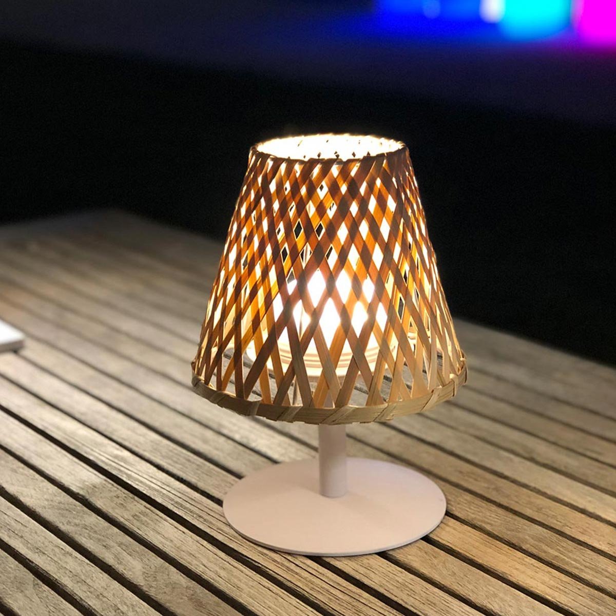 Lot de 2 lampes de table sans fil 2x IBIZA beige, LUMISKY