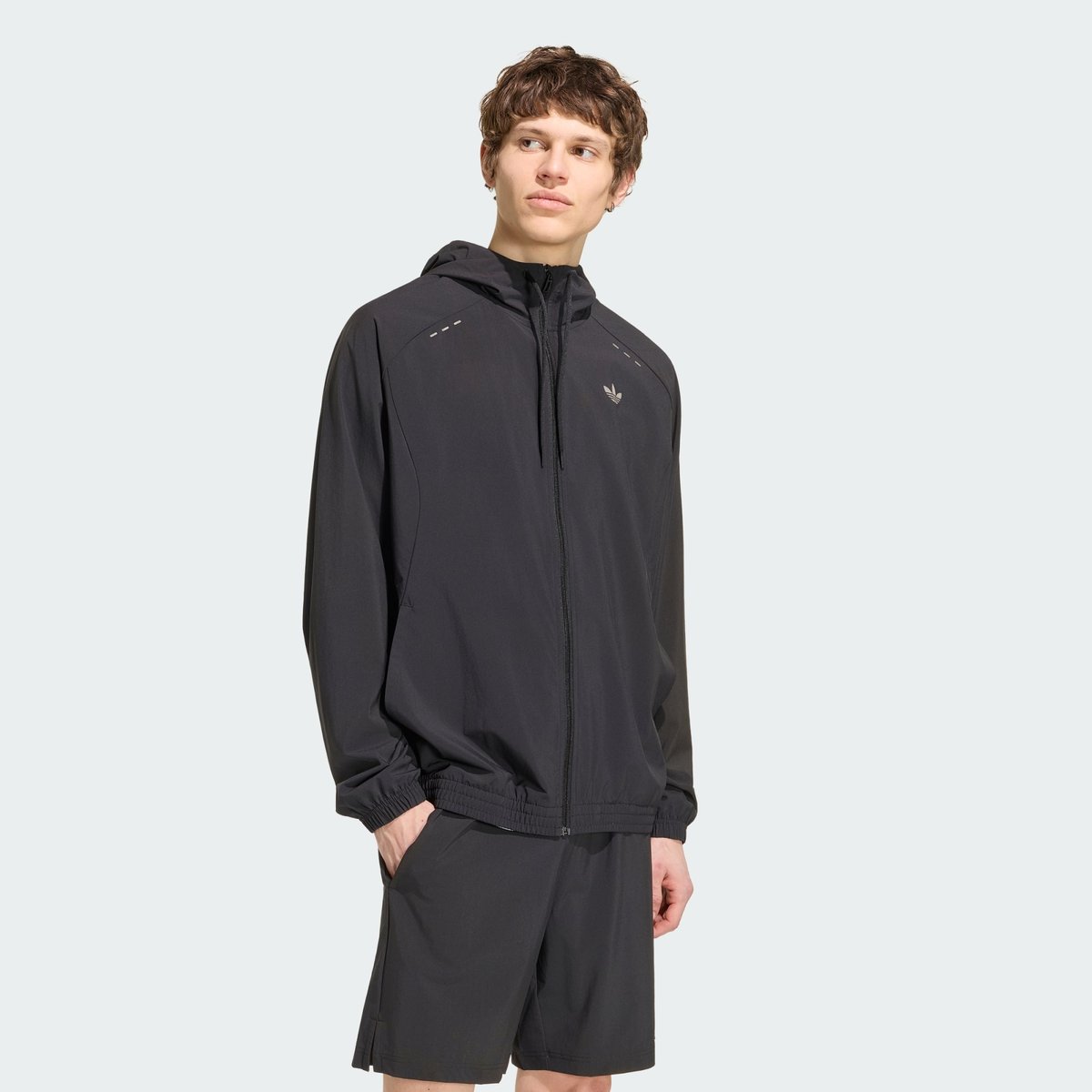 Veste De Survêtement Zip Intégral Capuche Trèfle Tech Essentials Veste De Survêtement Zip Intégral Capuche Trèfle Tech Essentials black, adidas Originals