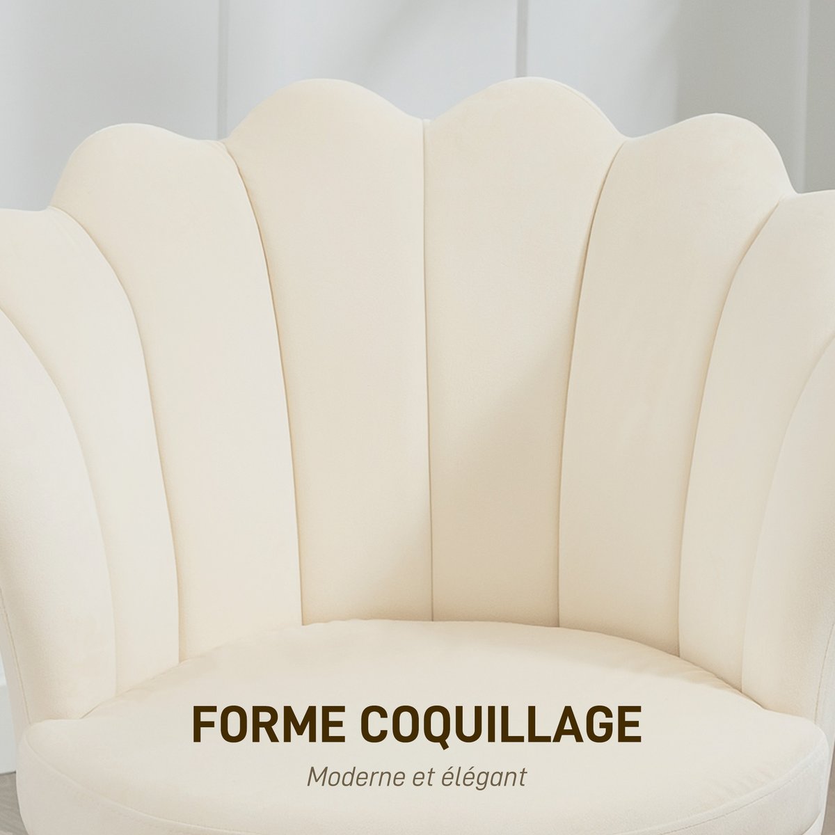 Accent Chair Velours 100 % polyester Beige beige, HOMCOM