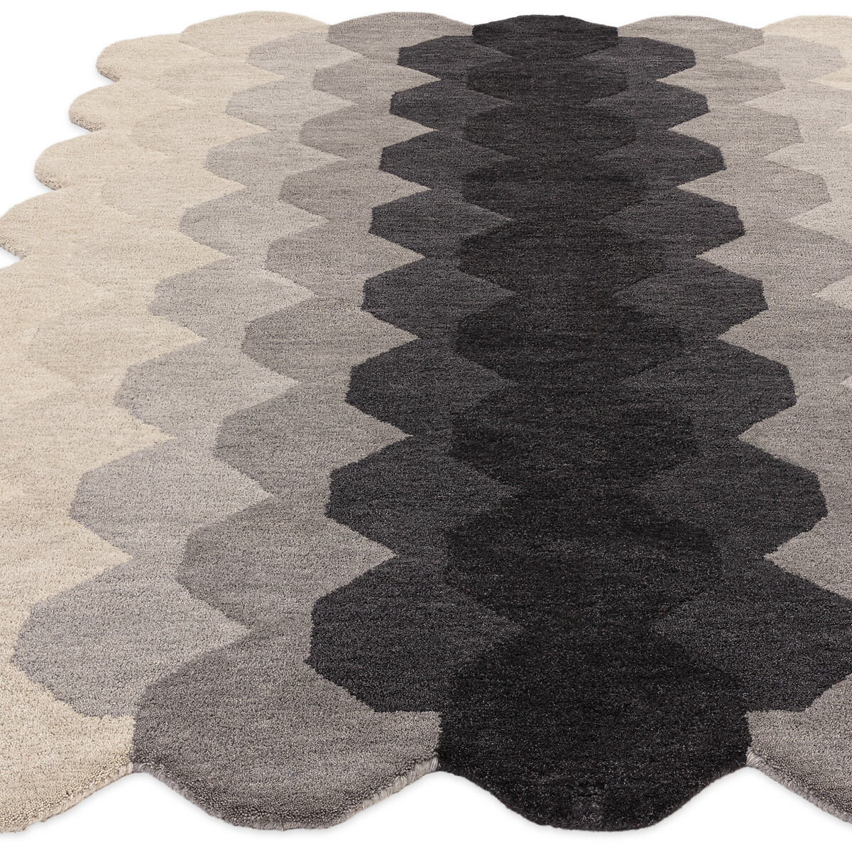 Gradient Pattern Hand Tufted Rug in 100% Wool charcoal, ÉDITÉ