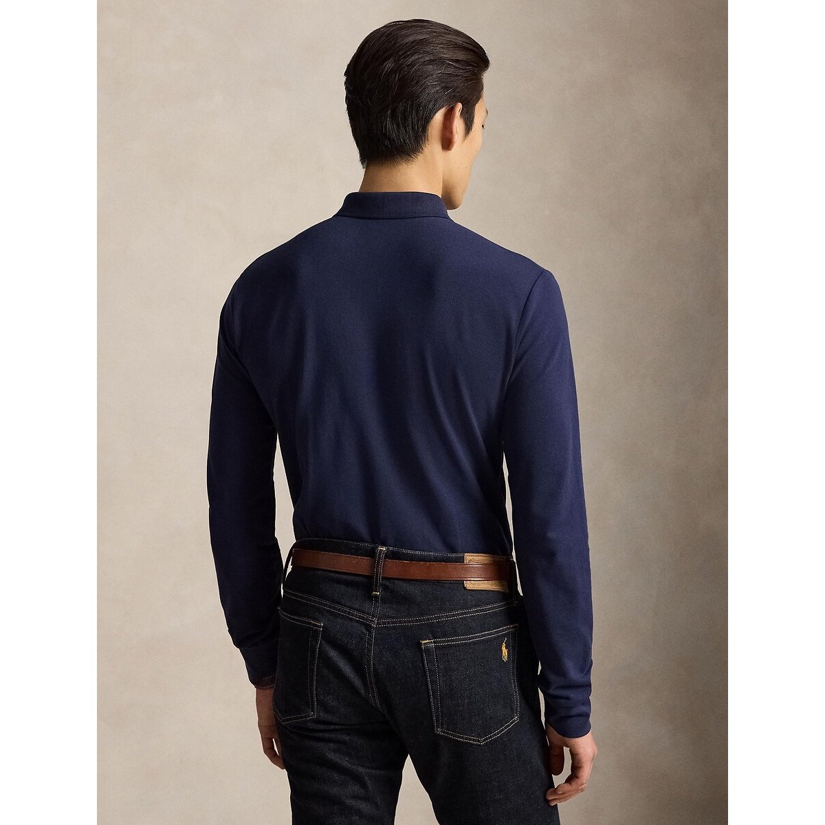 Polo en piqué, CUSTOM SLIM FIT bleu marine, POLO RALPH LAUREN