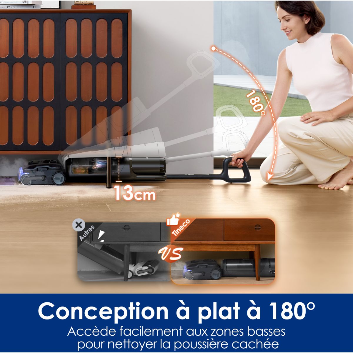 Aspirateur laveur Floor One S7 Steam avec fonction vapeur couleur unique, TINECO
