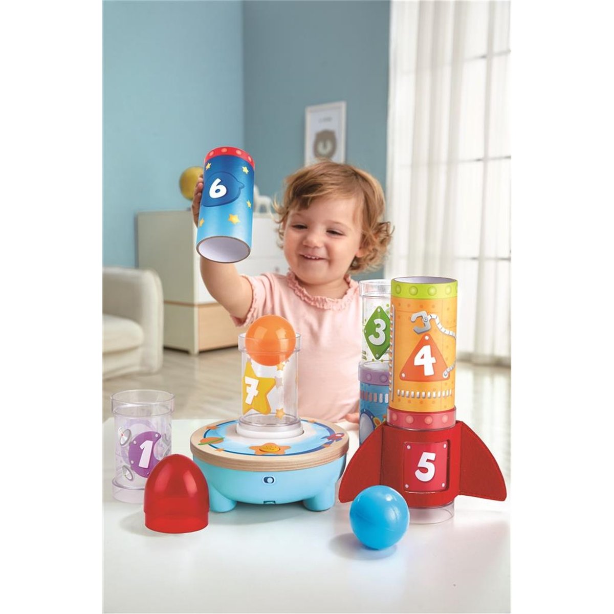 Jeu d'empilage avec fusée et balle à air pulsé multicolore, HAPE