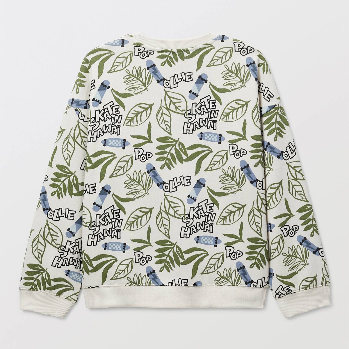 Sweat col rond imprimé en coton BIO GOTS naturel, MONOPRIX