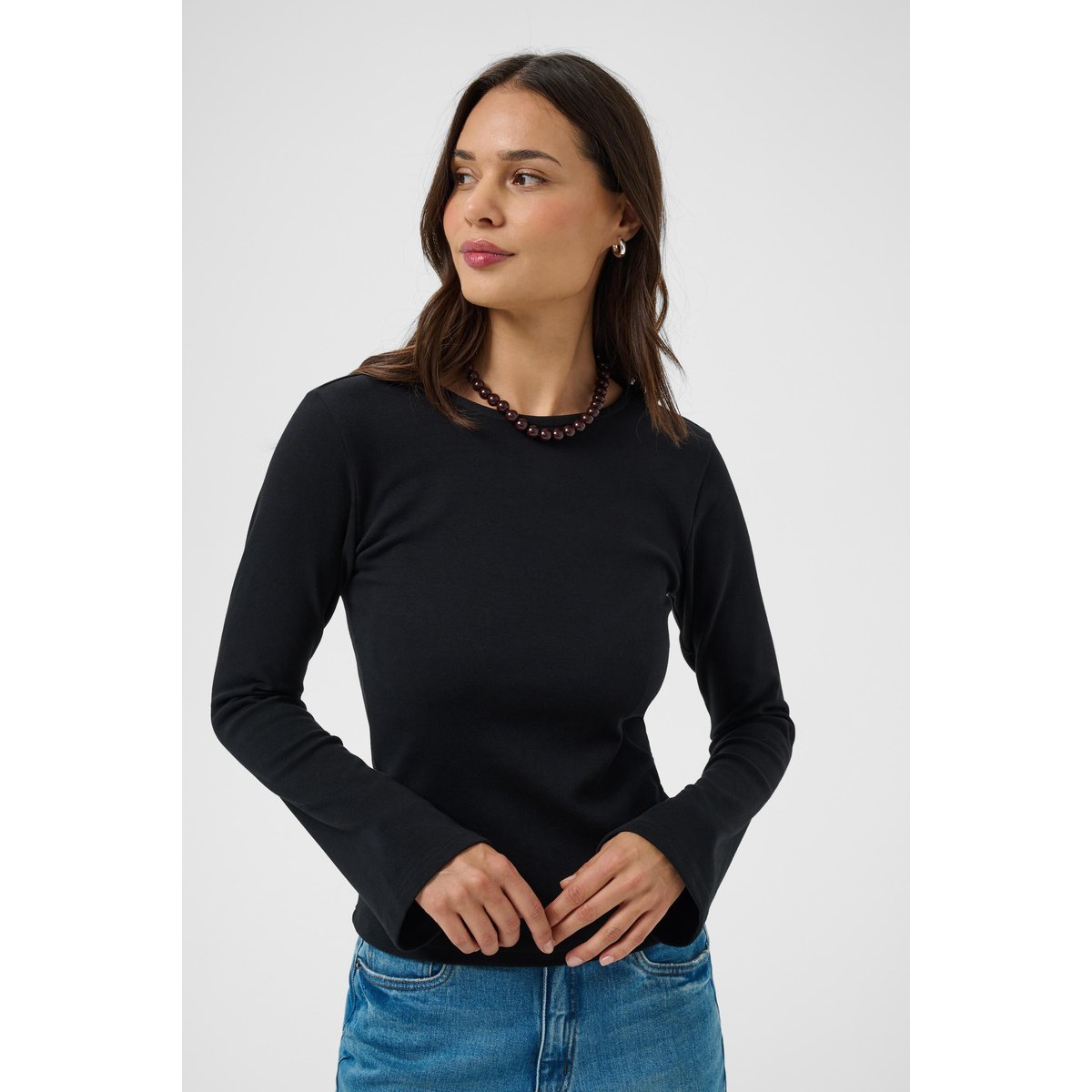 T-shirt à manches longues noir black, KAFFE