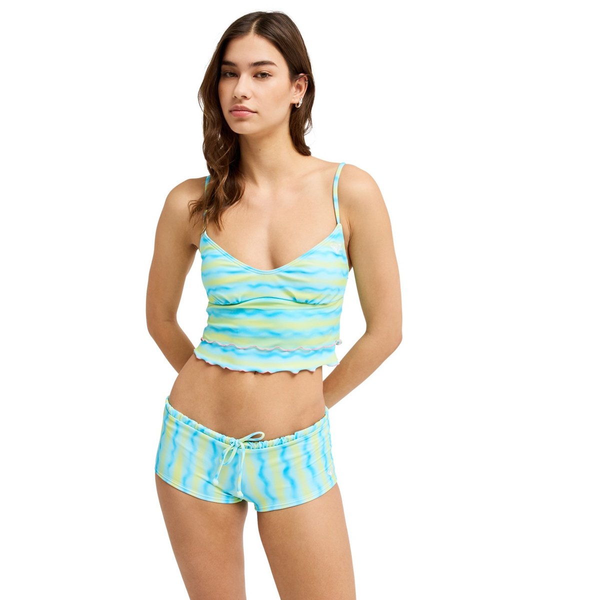 Bas de maillot de bain culotte bikini Shorty NEON QUEEN CLASSIC SHORTY. vert tanager turquoise neon queen, ROXY