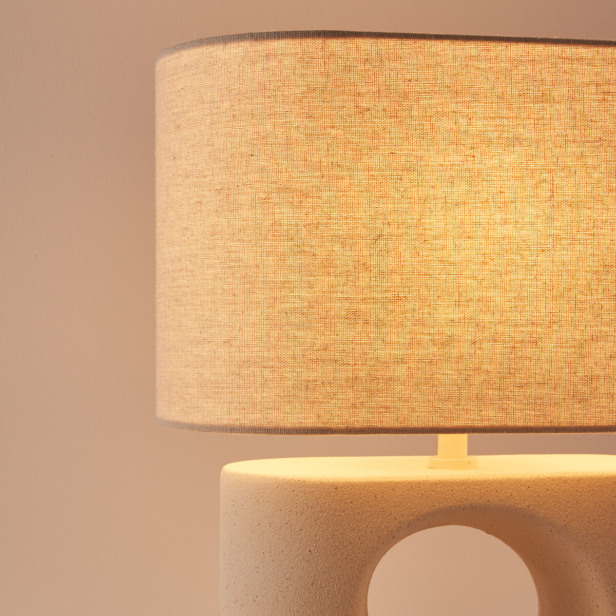 Lampe à poser en céramique et lin, GANI greige, LA REDOUTE INTERIEURS