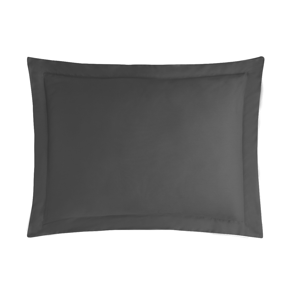 Lot de 2 taies d'oreiller en satin de coton 120 fils VERSALUXE UNI anthracite, SENSEI MAISON