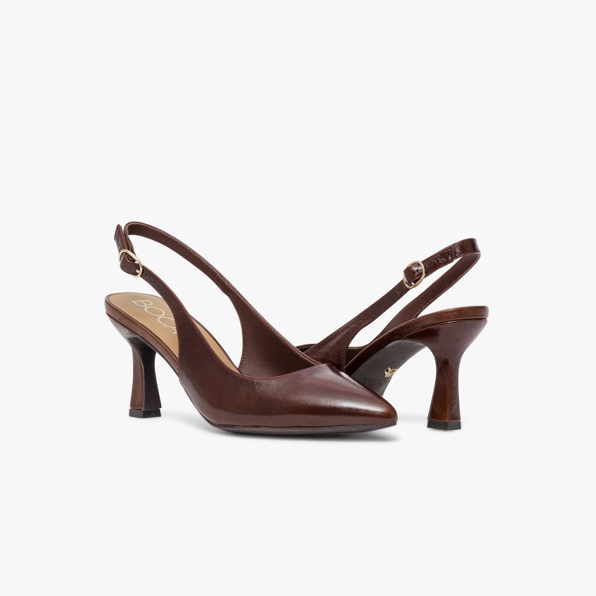 Escarpin en cuir DELPHIE marron chocolat, BOCAGE