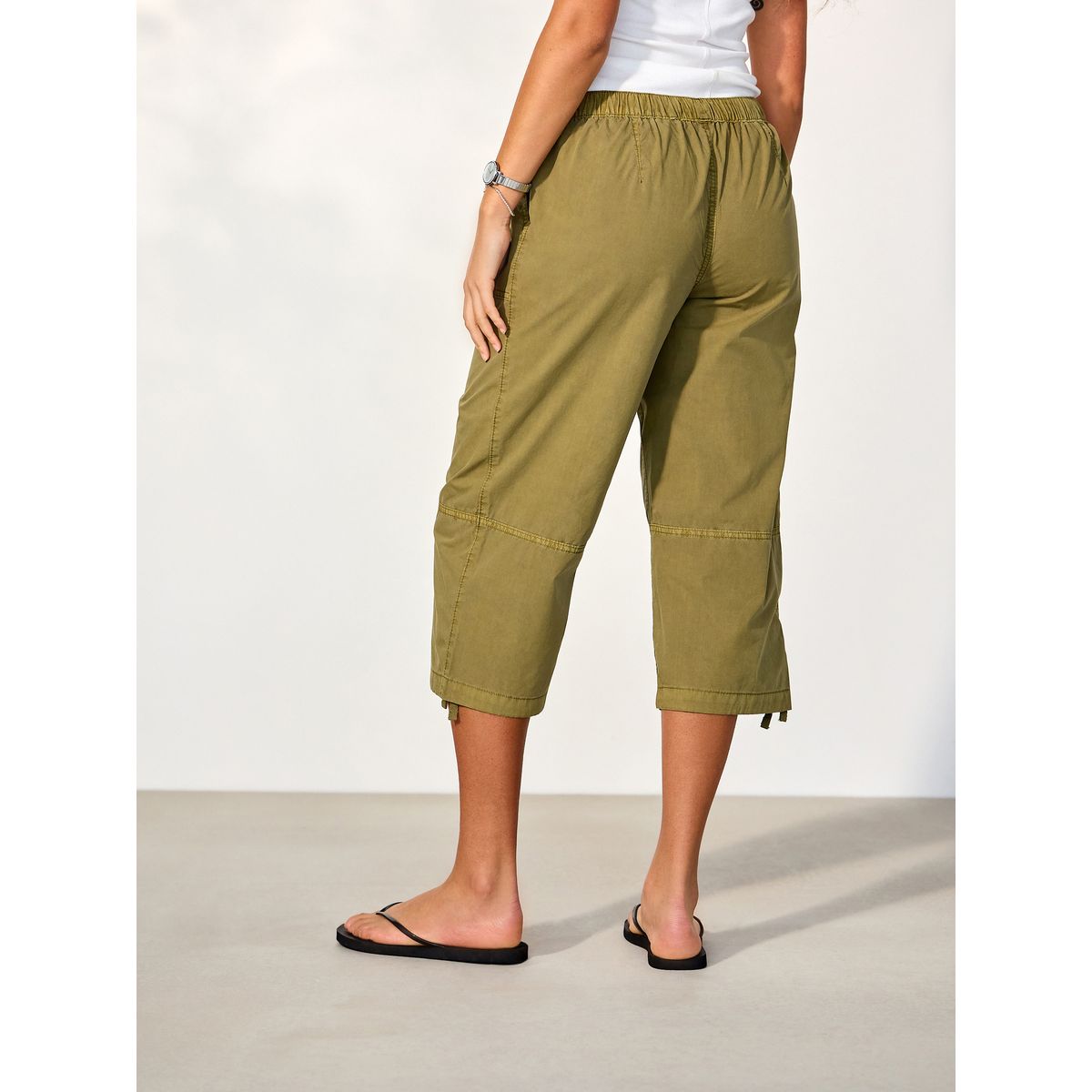 Pantalon chino raccourci style utilitaire vert kaki, NEXT