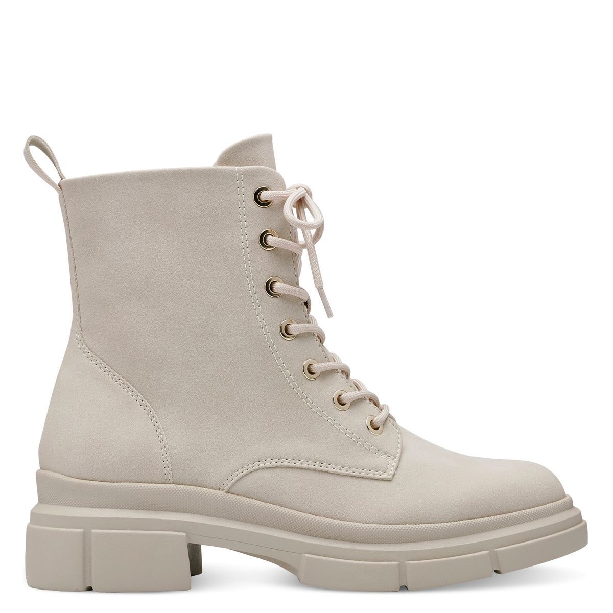 Bottine zippée beige crème suède, TAMARIS