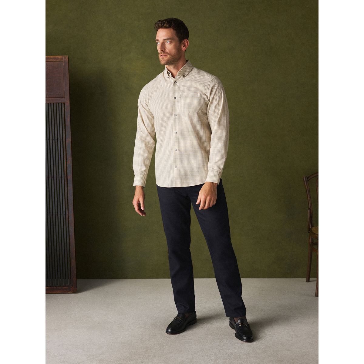Chemise oxford standard boutonnée blanc, NEXT