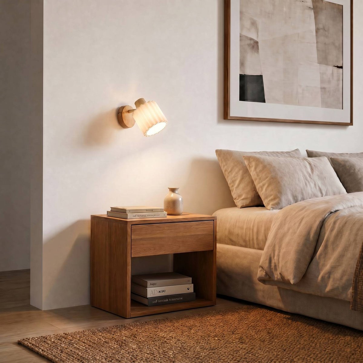 Applique en bois moderne, Shiloh bois clair, beige, LINDBY