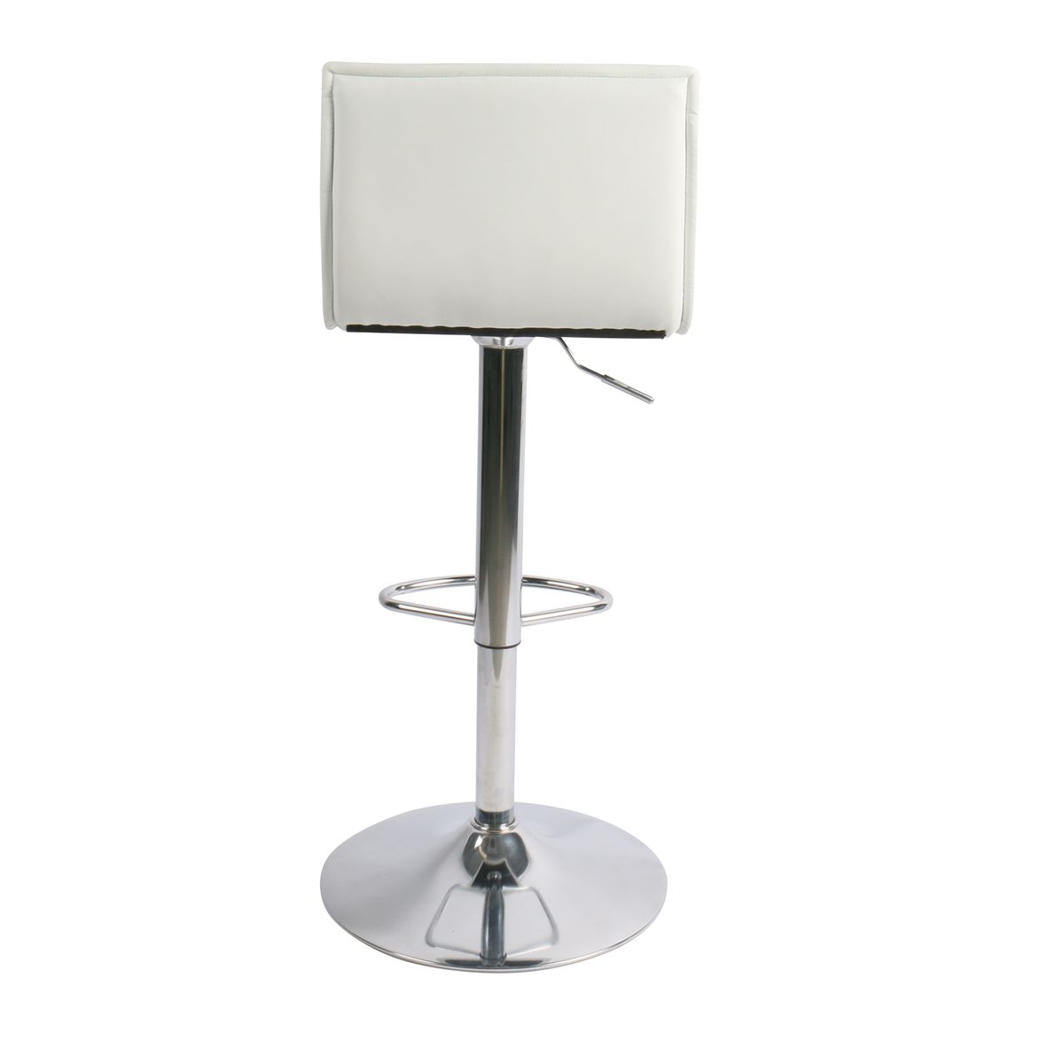 Chaise snack PU et pied piston chromé blanc, ZAGO