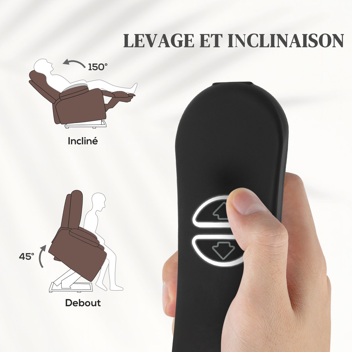 Fauteuil releveur électrique Velours (100% marron, HOMCOM
