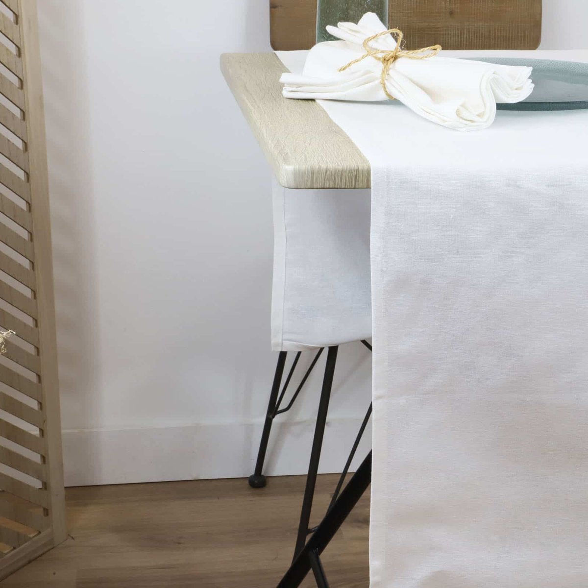 Lot de 6 serviettes de table coton lin METIS gris, LINANDELLE