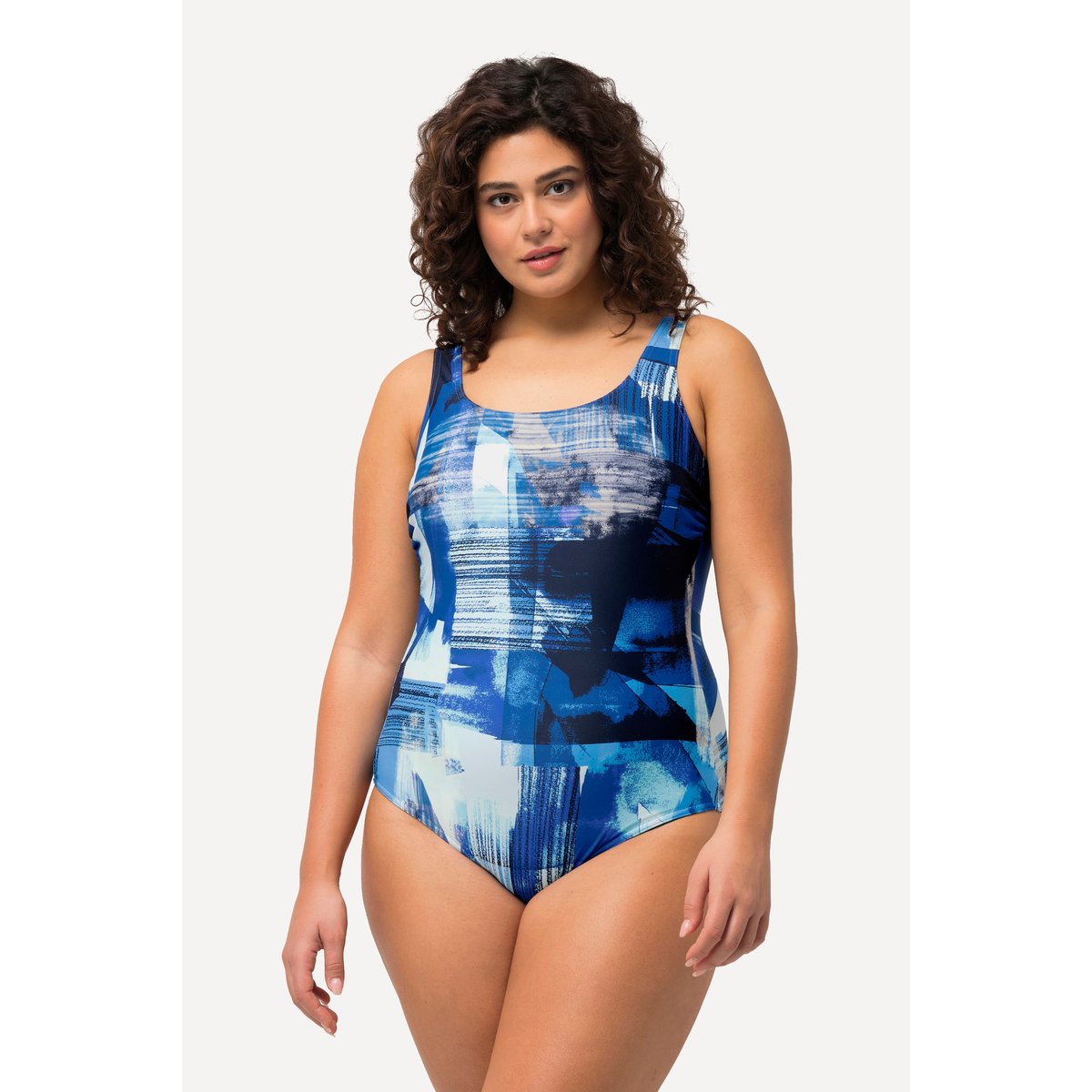 Maillot de bain imprimé. Sans bonnets bleu azur clair, ULLA POPKEN
