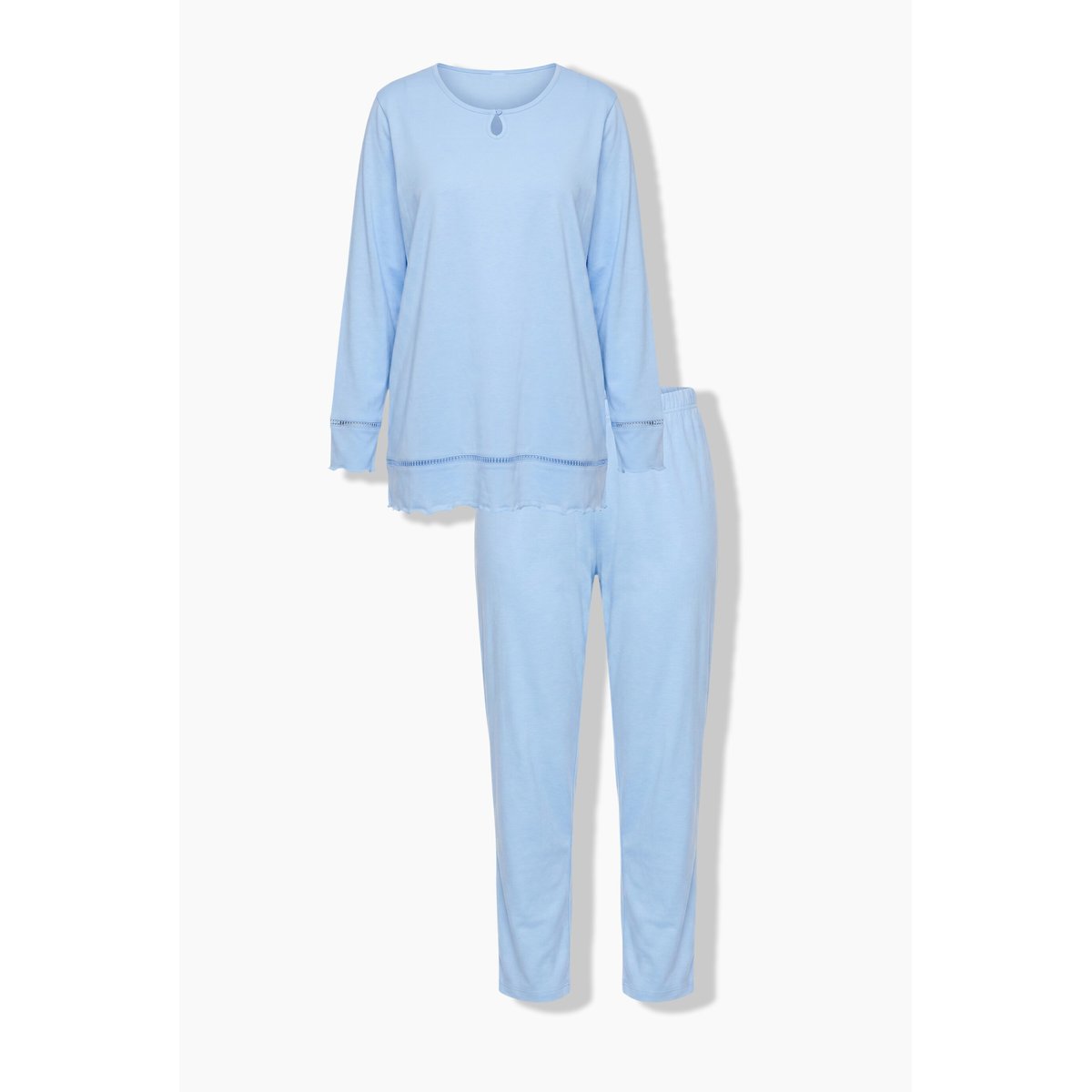 Pyjama à col rond et manches longues glace bleue, ULLA POPKEN
