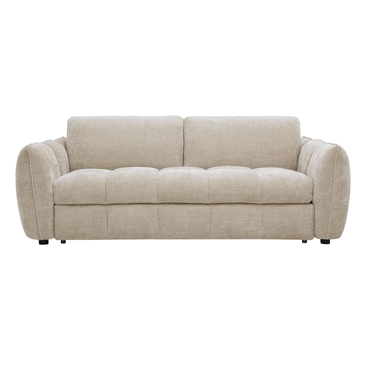 Canapé convertible design 3 places en tissu effet velours texturé taupe WONDER taupe, MILIBOO