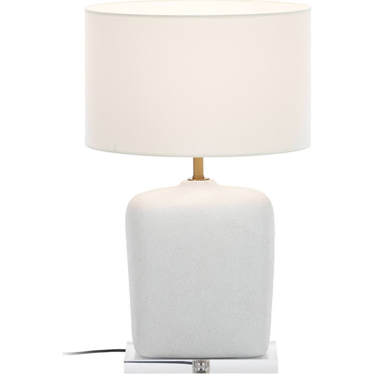 Lampe de table en céramique sans abat-jour blanc doré transparent, RECOLLECTION
