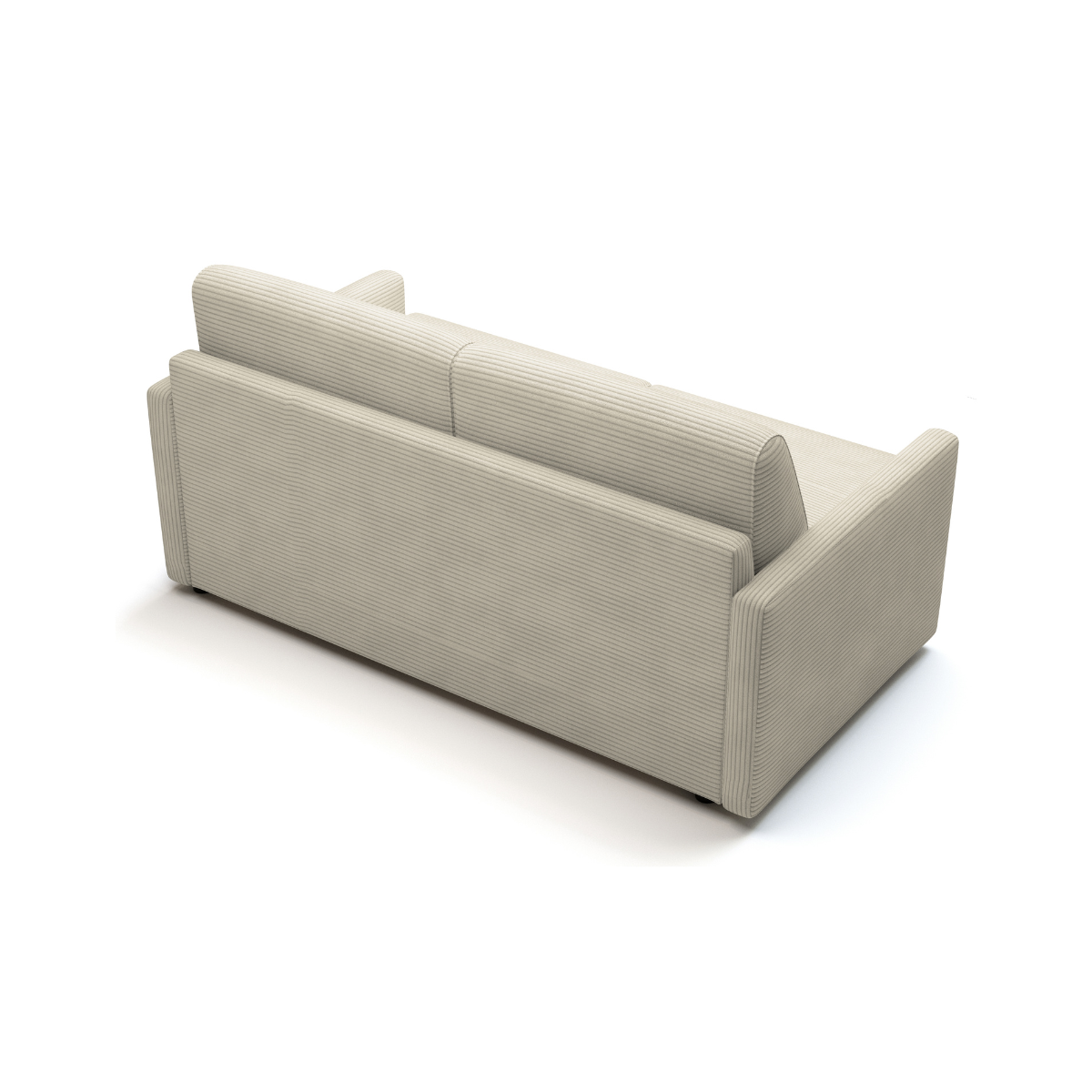 Canapé lit 3 places en velours côtelé Matelas 20cm - GIULIA beige, CALICOSY