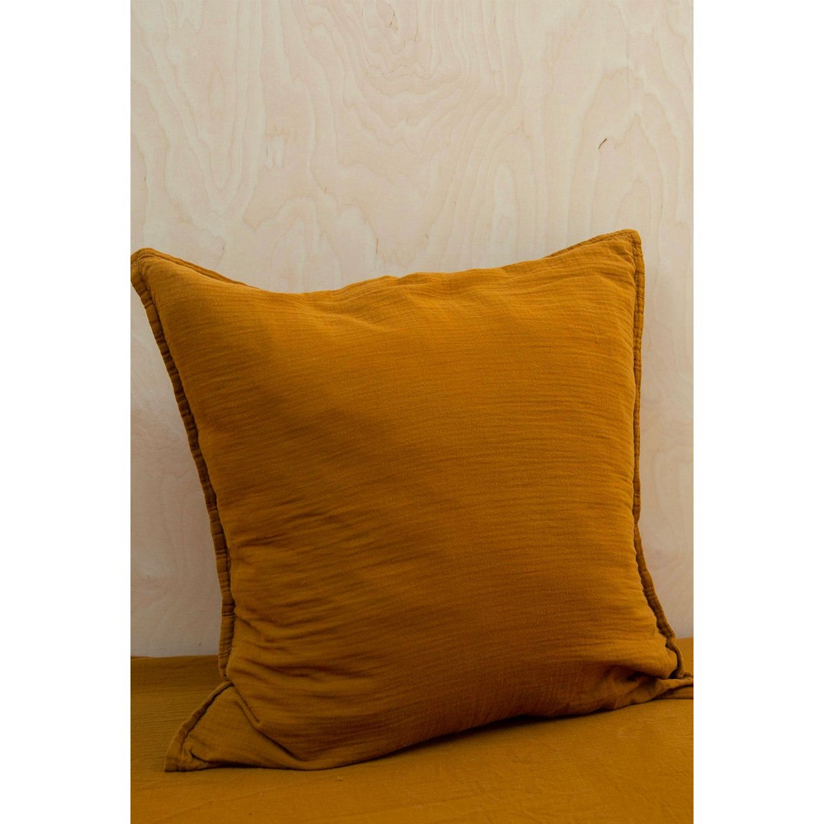 Taie d'oreiller en gaze de coton uni, Les Essentiels jaune ambre, GABRIELLE PARIS