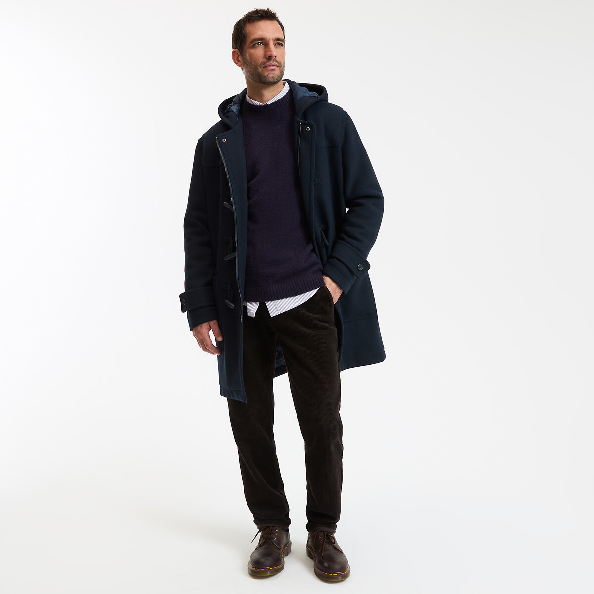 Duffle coat coupe large, Signature GREGOIRE bleu marine foncé, LA REDOUTE COLLECTIONS