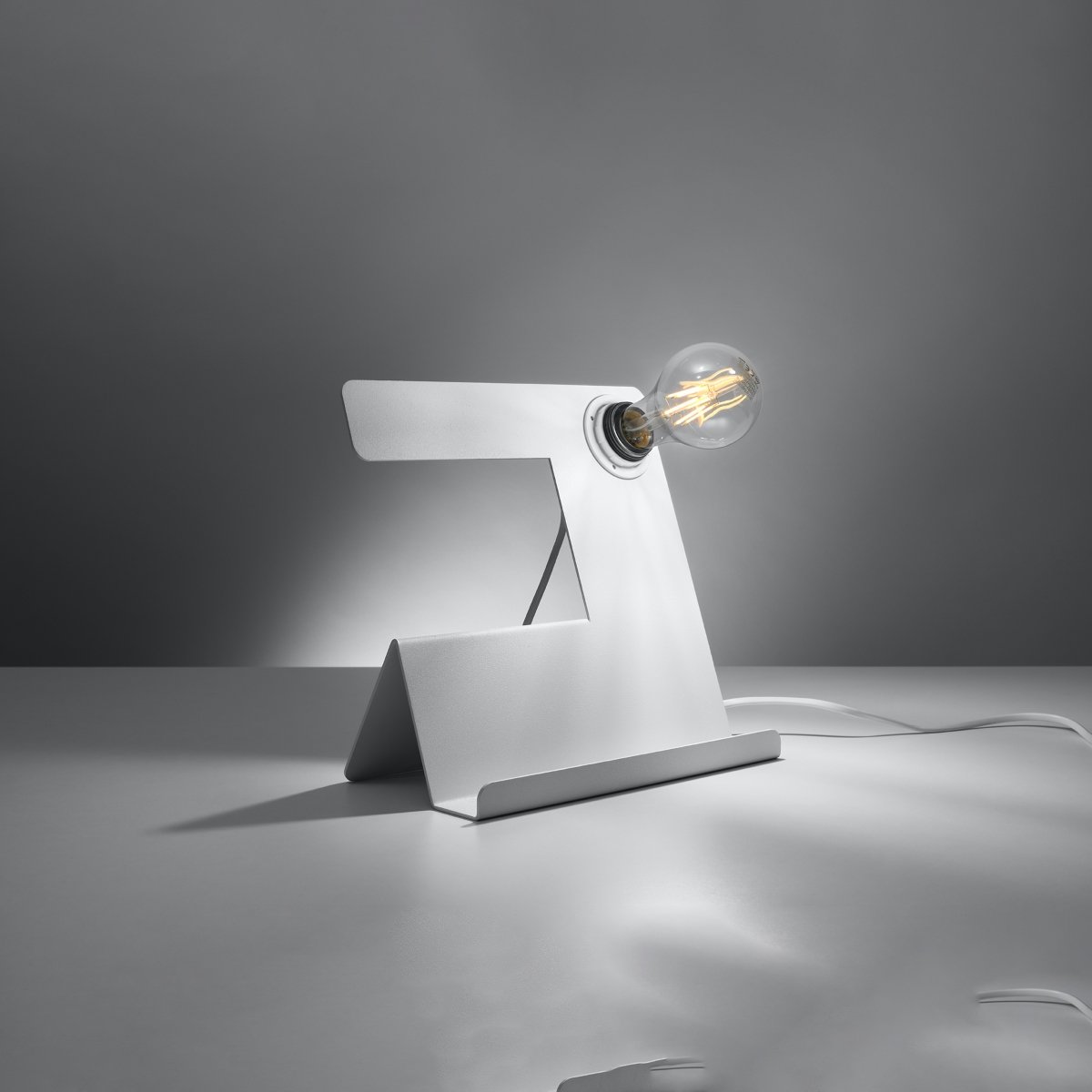 Lampe à poser Acier Blanc E27 1 Incline blanc, EDEN