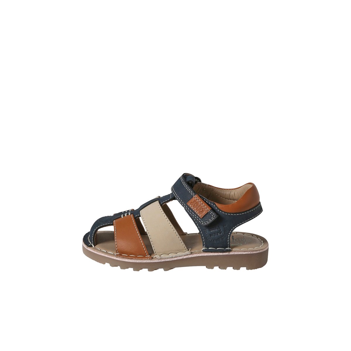 Sandales scratchées cuir collection maternelle lot bleu, VERTBAUDET