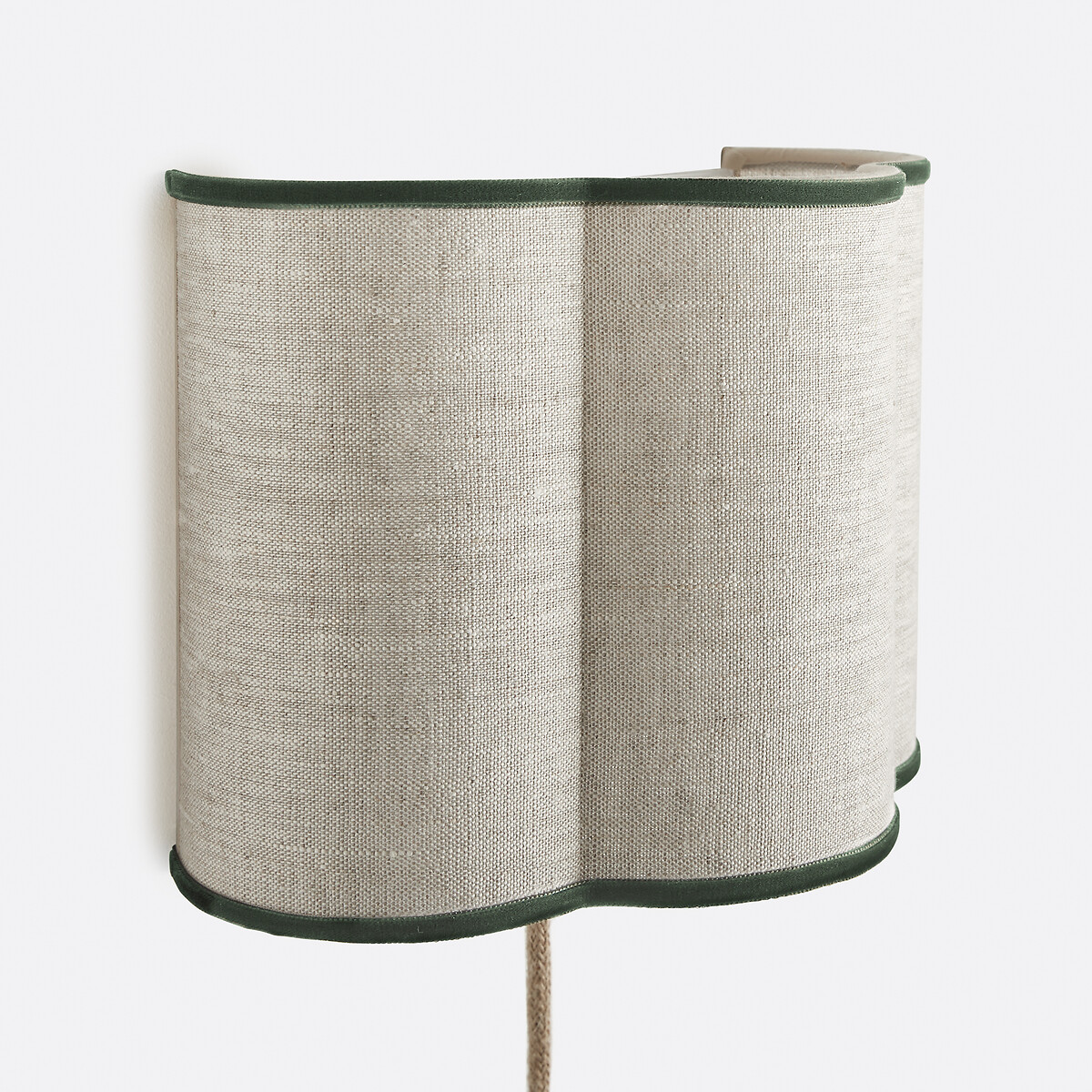 Thade Linen/Velvet Wall Light natural linen/green, LA REDOUTE INTERIEURS